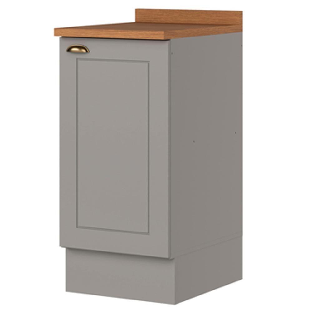 Balcao Com Tampo 1 Porta 40cm Americana Cinza Nature Henn Cinza Nature - 1