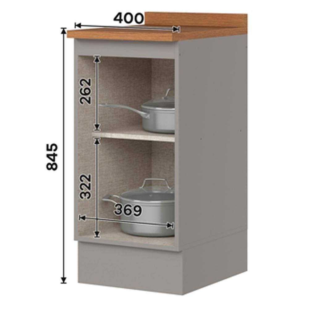 Balcao Com Tampo 1 Porta 40cm Americana Cinza Nature Henn Cinza Nature - 3