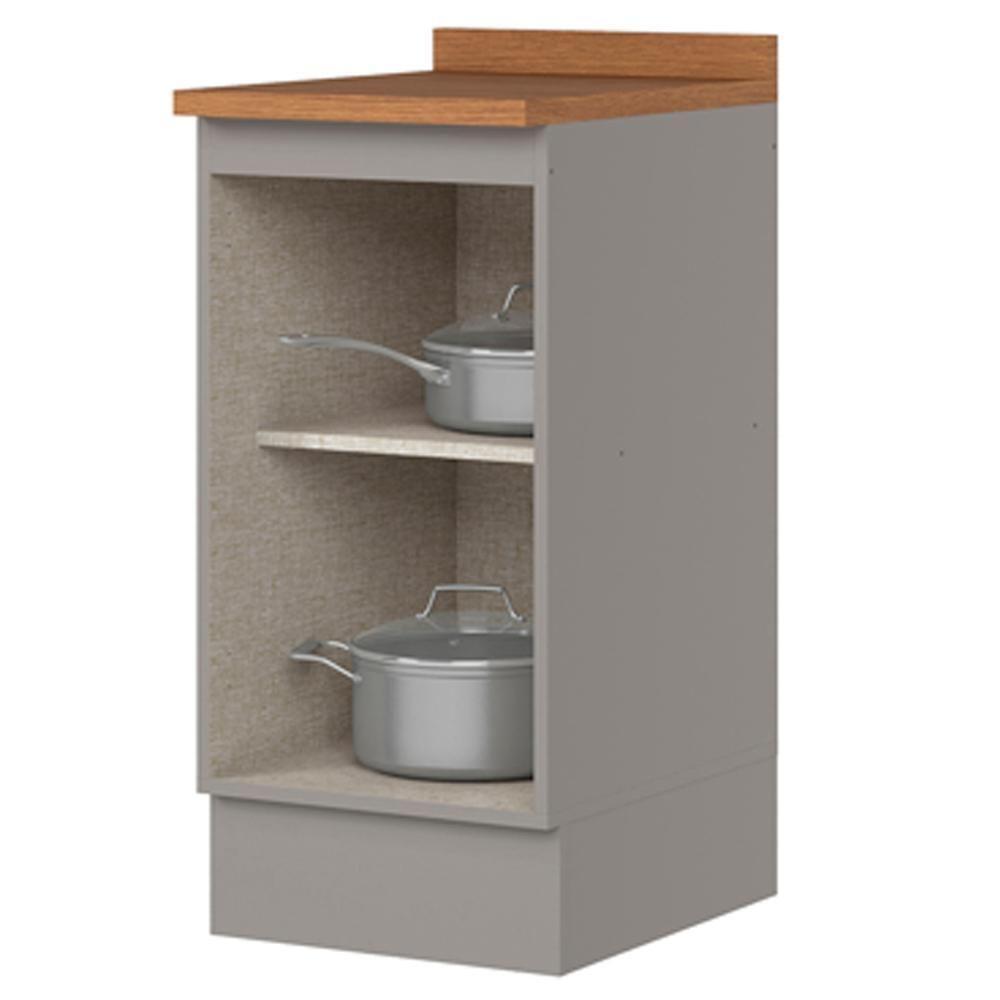 Balcao Com Tampo 1 Porta 40cm Americana Cinza Nature Henn Cinza Nature - 4