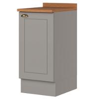 Balcao Com Tampo 1 Porta 40cm Americana Cinza Nature Henn Cinza Nature - 1