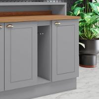 Balcao Com Tampo 1 Porta 40cm Americana Cinza Nature Henn Cinza Nature - 2