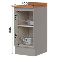 Balcao Com Tampo 1 Porta 40cm Americana Cinza Nature Henn Cinza Nature - 3