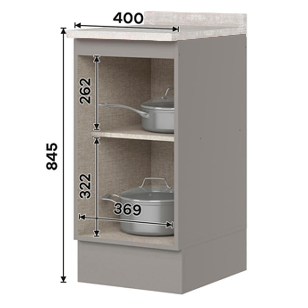 Balcao Com Tampo 1 Porta 40 Cm Americana Cinza Calcare Henn Cinza Calcare - 2