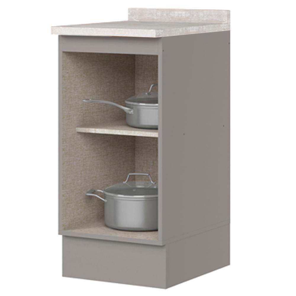 Balcao Com Tampo 1 Porta 40 Cm Americana Cinza Calcare Henn Cinza Calcare - 3