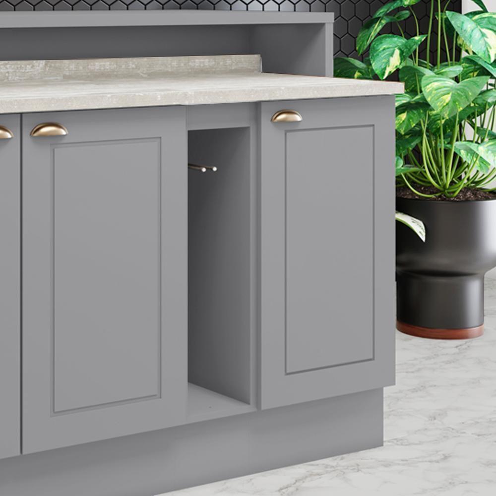 Balcao Com Tampo 1 Porta 40 Cm Americana Cinza Calcare Henn Cinza Calcare - 6