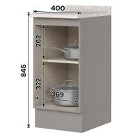 Balcao Com Tampo 1 Porta 40 Cm Americana Cinza Calcare Henn Cinza Calcare - 2