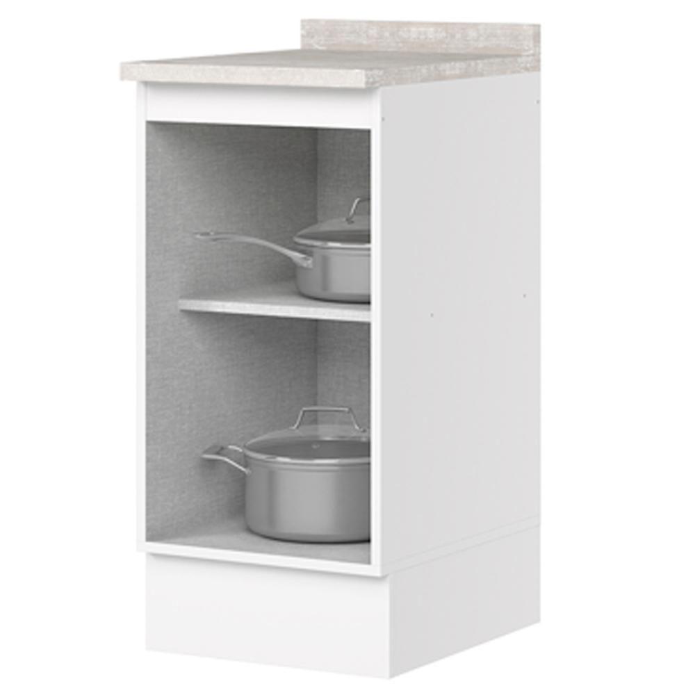 Balcao Com Tampo 1 Porta 40 Cm Americana Branco Calcare Henn Branco Calcare - 2