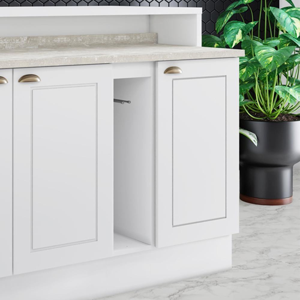 Balcao Com Tampo 1 Porta 40 Cm Americana Branco Calcare Henn Branco Calcare - 5