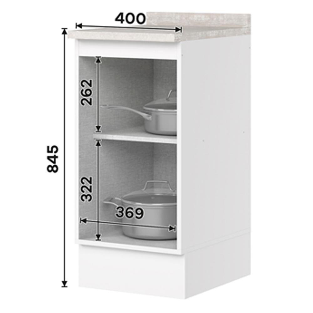 Balcao Com Tampo 1 Porta 40 Cm Americana Branco Calcare Henn Branco Calcare - 6