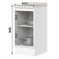 Balcao Com Tampo 1 Porta 40 Cm Americana Branco Calcare Henn Branco Calcare - 6