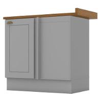 Balcao Canto Reto Com Tampo 84cm Americana Cinza Nature Henn Cinza Nature - 1