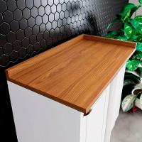 Balcao Canto Reto Com Tampo 84cm Americana Branco Nature Henn Branco Nature - 7