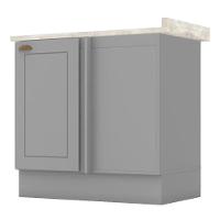 Balcao Canto Reto Com Tampo 84 Cm Americana Cinza Calcare Henn Cinza Calcare - 1