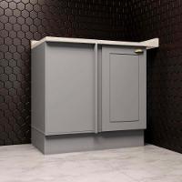 Balcao Canto Reto Com Tampo 84 Cm Americana Cinza Calcare Henn Cinza Calcare - 2