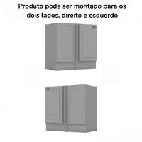 Balcao Canto Reto Com Tampo 84 Cm Americana Cinza Calcare Henn Cinza Calcare - 6