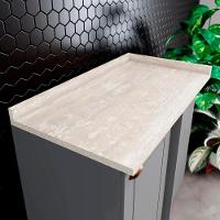 Balcao Canto Reto Com Tampo 84 Cm Americana Cinza Calcare Henn Cinza Calcare - 7