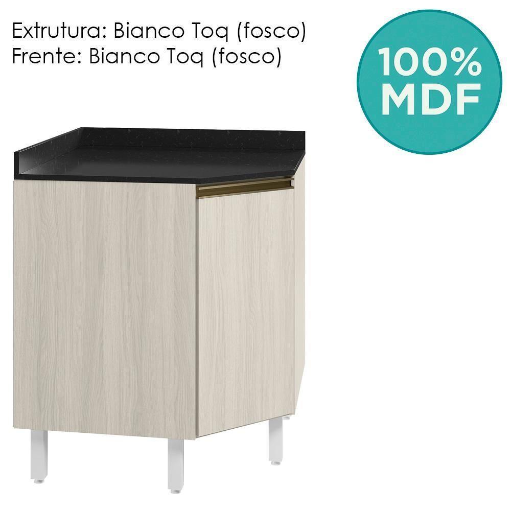 Balcao Canto Obliquo Tampo Mdf Kali 12222 Bianco Toq Bianco Toq Nicioli Bianco Toq Bianco Toq - 4