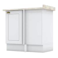 Balcao Canto Reto Com Tampo 84 Cm Americana Branco Calcare Henn Branco Calcare - 1