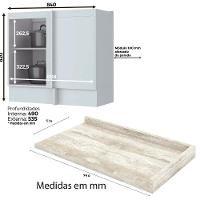 Balcao Canto Reto Com Tampo 84 Cm Americana Branco Calcare Henn Branco Calcare - 3