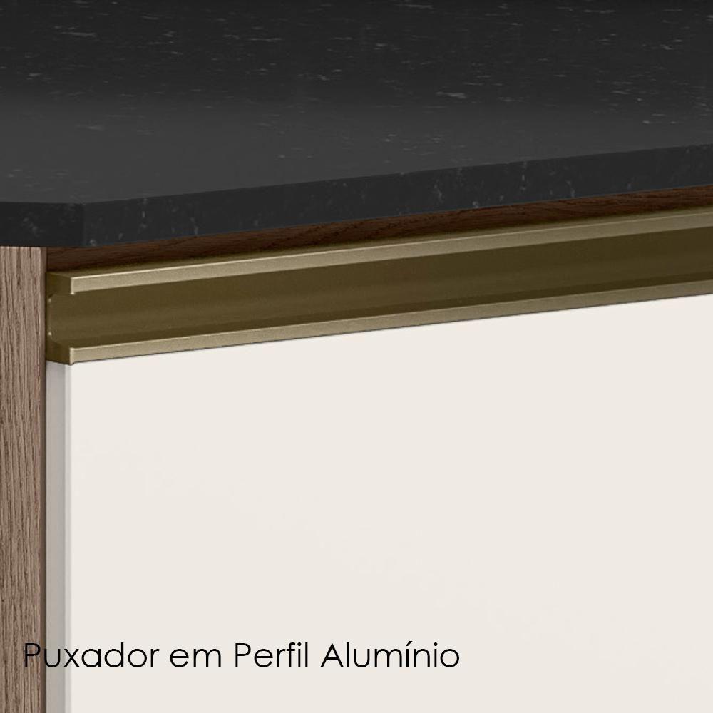 Balcao Canto Obliquo Tampo Mdf Kali 12222 Carvalho Toq Off White Cetim Nicioli Carvalho Toq Off White Cetim - 5