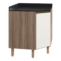 Balcao Canto Obliquo Tampo Mdf Kali 12222 Carvalho Toq Off White Cetim Nicioli Carvalho Toq Off White Cetim - 1