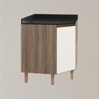 Balcao Canto Obliquo Tampo Mdf Kali 12222 Carvalho Toq Off White Cetim Nicioli Carvalho Toq Off White Cetim - 8