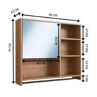 Armário Espelheira Suspenso 80cm 1 Porta P1042 Mell Pp Milani Store Mel