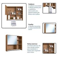 Armário Espelheira Suspenso 80cm 1 Porta P1042 Mell Pp Milani Store Mel - 7