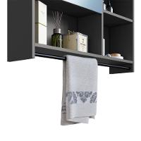 Armario Espelheira Suspenso 80cm 1 Porta P1042 Grafite Pp Milani Store Grafite - 6