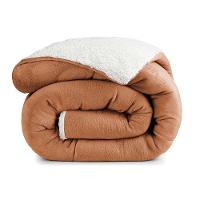 Edredom Bariloche King Dupla Face Sherpa - Apricot - 100% Poliéster - 1