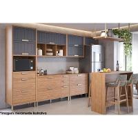 Armário Aéreo Cozinha Modulado Estela C- 2 Portas Basculantes Ripada 80 Cm Cinamomo-titanium - Mgm - 5