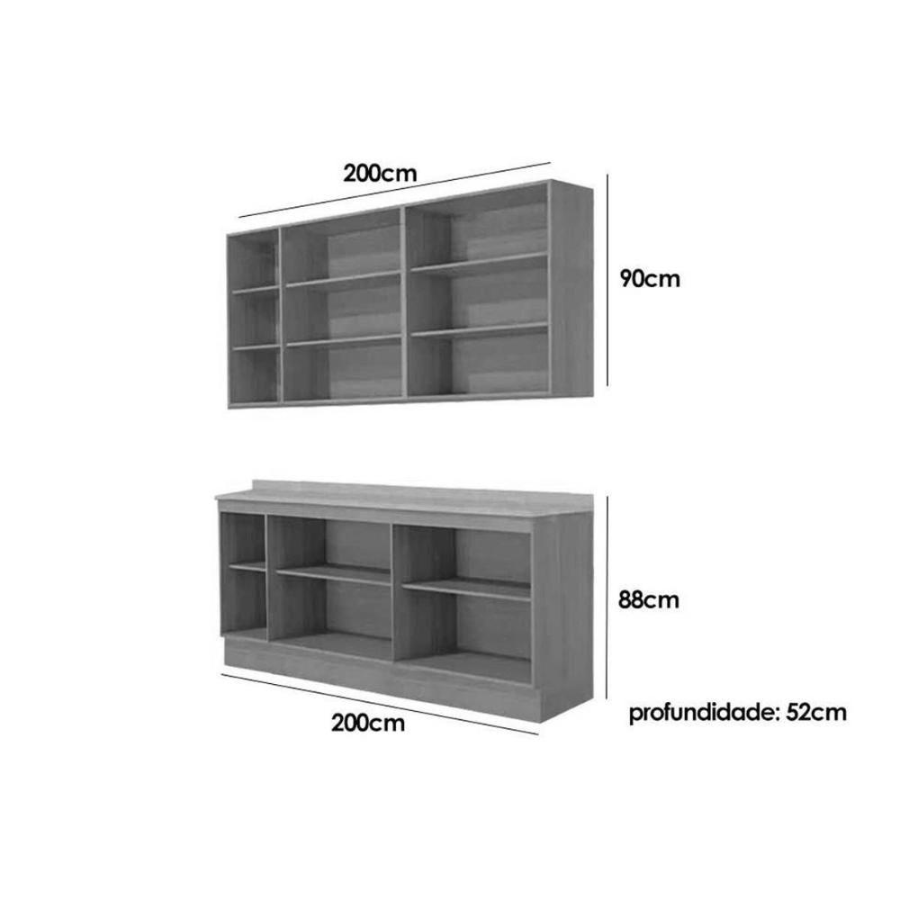 Cozinha Modulada Kappesberg Maxxi 6 Peças (2aéreos+2balcões+2complementos) C6p37 Canela-kappesberg - 3