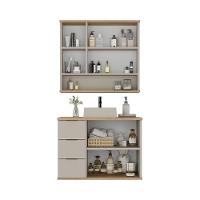 Conjunto De Banheiro Aqua 76cm Estilare Cnj4006 Nude/carvalho - 2