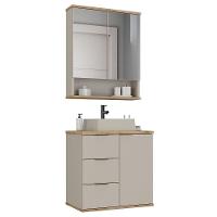 Conjunto Com Cuba Aqua 56,7cm Estilare Cnj4005 Nude/carvalho - 2