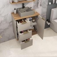 Conjunto Com Cuba Aqua 56,7cm Estilare Cnj4005 Nude/carvalho - 8