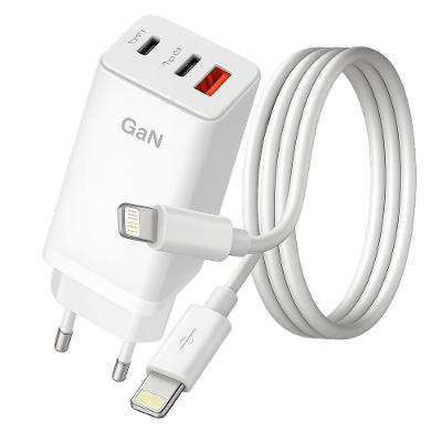 Carregador Rápido 65w 3 Portas + Cabo Iphone Lightning