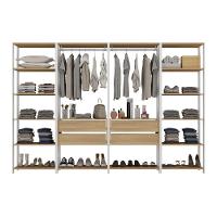 Closet Aberto Modulado Arara Organizadora Com Cabideiro 270cm Allegra Multimóveis Mp4390 Branco/madeirado - 5