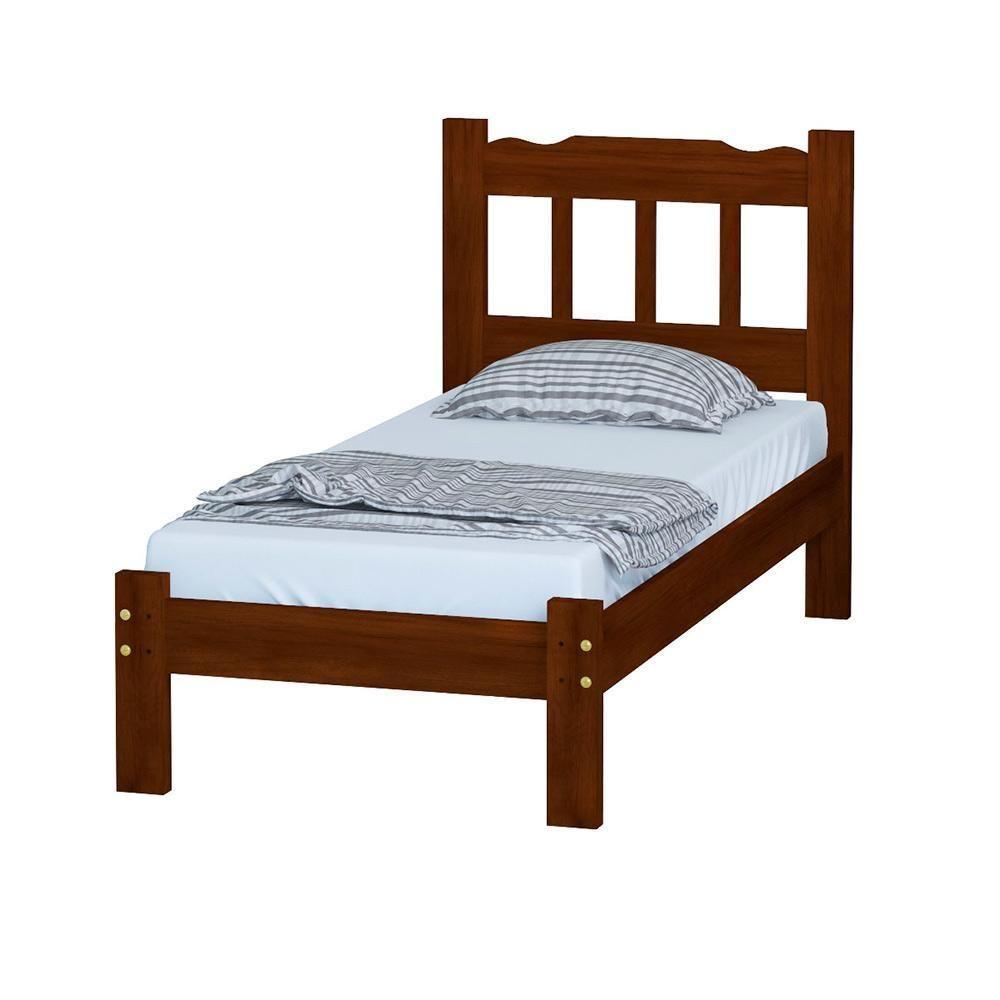 Cama Solteiro Madeira Maciça Reforçada Marrom - 2