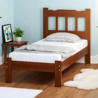 Cama Solteiro Madeira Maciça Reforçada Marrom - 1