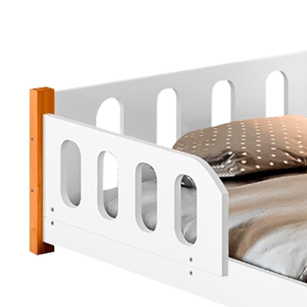 Cama De Chão Montessoriana Infantil Branca Com Gradinha - 7