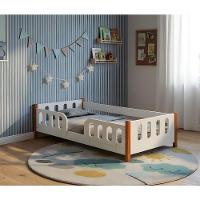 Cama De Chão Montessoriana Infantil Branca Com Gradinha - 1
