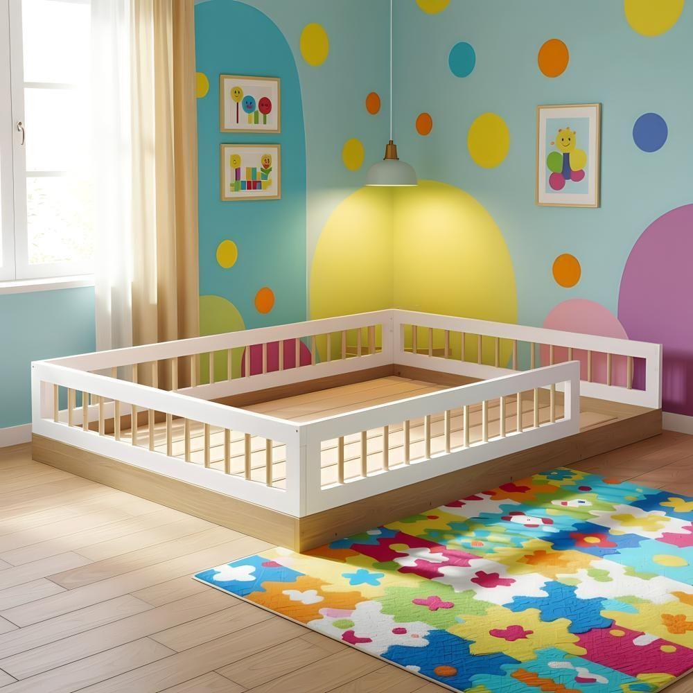 Cama Infantil Casal Montessoriana Com Grade De Proteção - 1