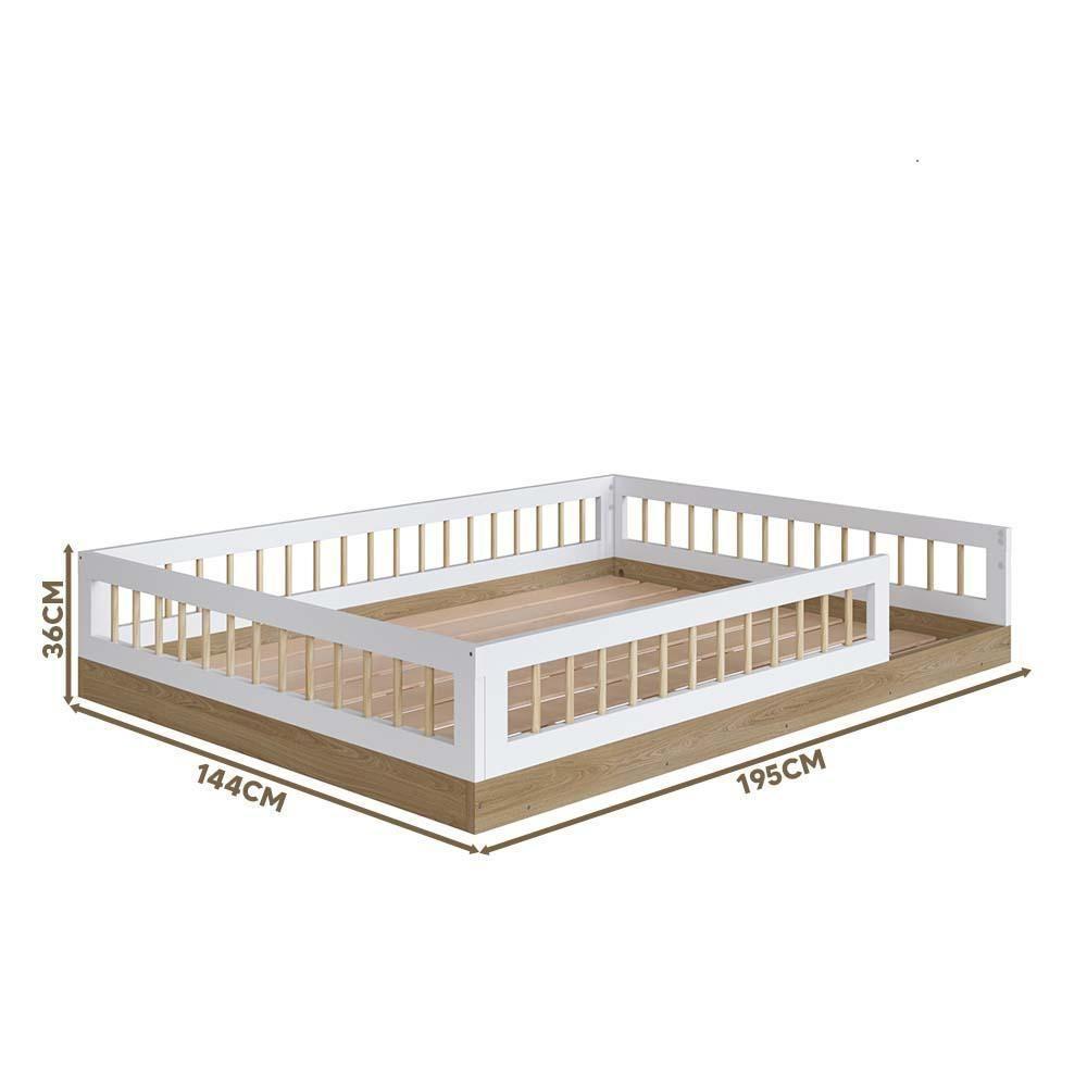 Cama Infantil Casal Montessoriana Com Grade De Proteção - 2