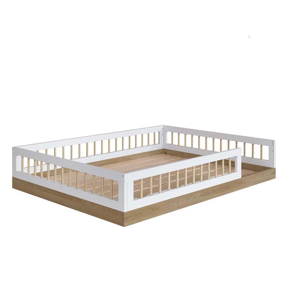 Cama Infantil Casal Montessoriana Com Grade De Proteção - 3