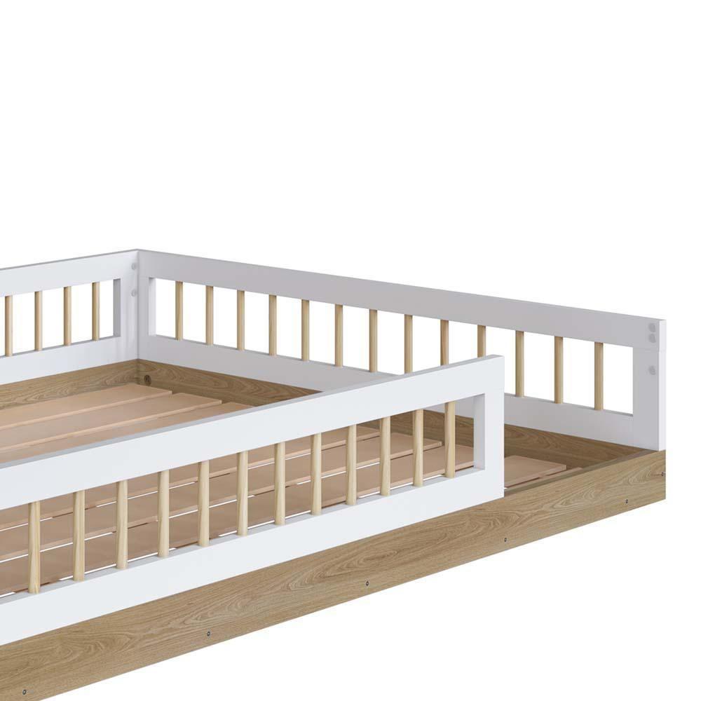 Cama Infantil Casal Montessoriana Com Grade De Proteção - 5