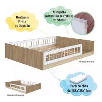 Cama Infantil Casal Montessoriana Com Grade De Proteção - 6