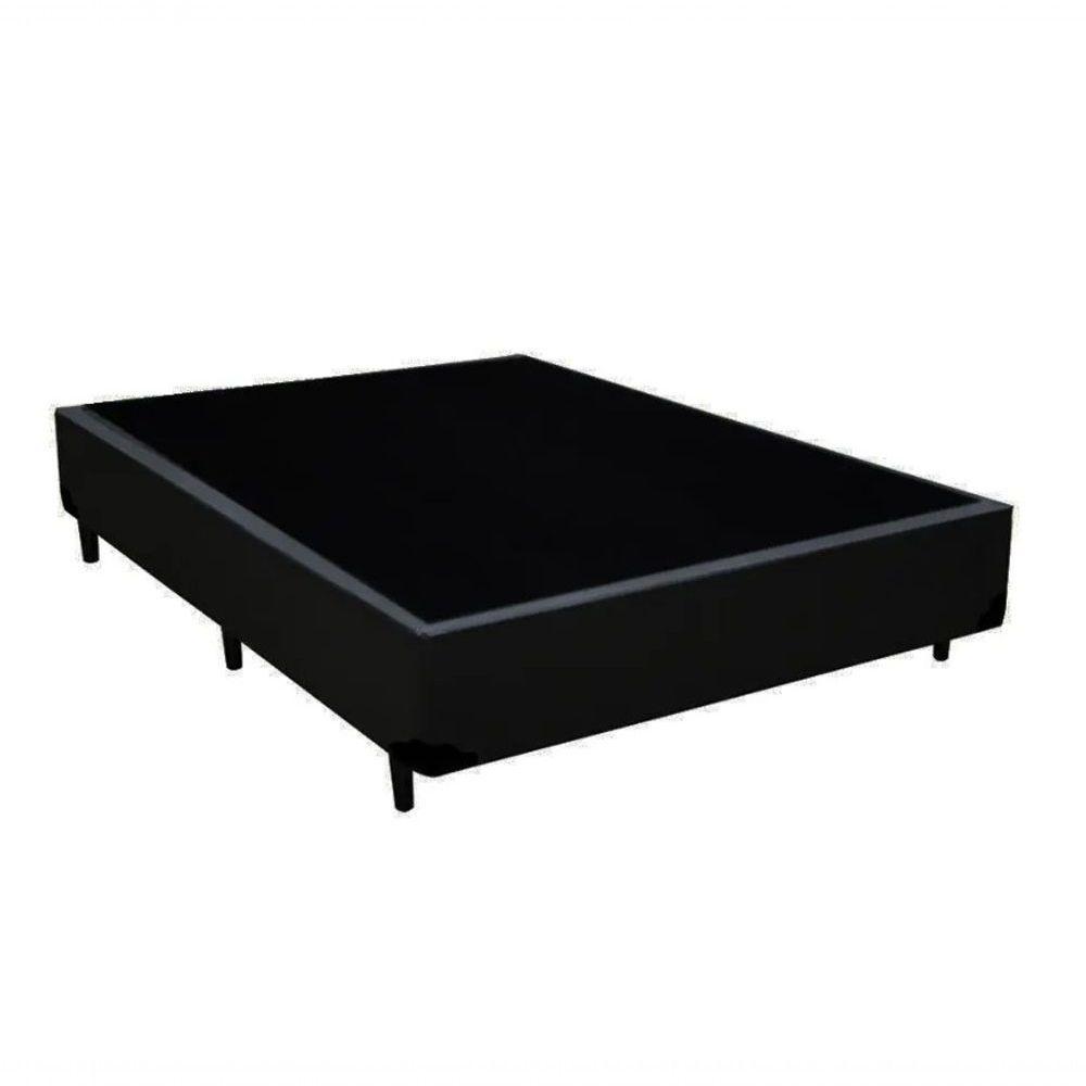 Cama Box Casal 138 Tecido Sintético Preto Com Colchão Alegro Espuma D28 Bello Box Cinza - 57x138x188cm - 2