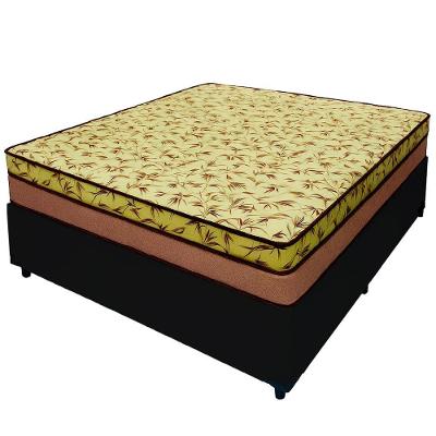 Cama Box Casal 138 Tecido Sintético Preto Com Colchão Espuma D33 Tokio Bege - Bello Box - 65x138x188