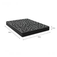 Cama Box Baú Queen 158 Tecido Sintético Branco Com Colchão Espuma D20 - Tampo Preto Bello Box 12cm - 3