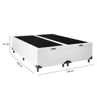 Cama Box Baú Queen 158 Tecido Sintético Branco Com Colchão Alegro Bello Box Espuma D28 Cinza 58x158x198 - 2